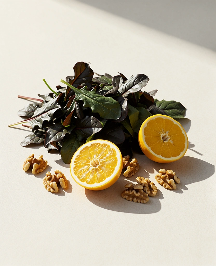 Ingredientes naturales frescos representando la base de la nutrición